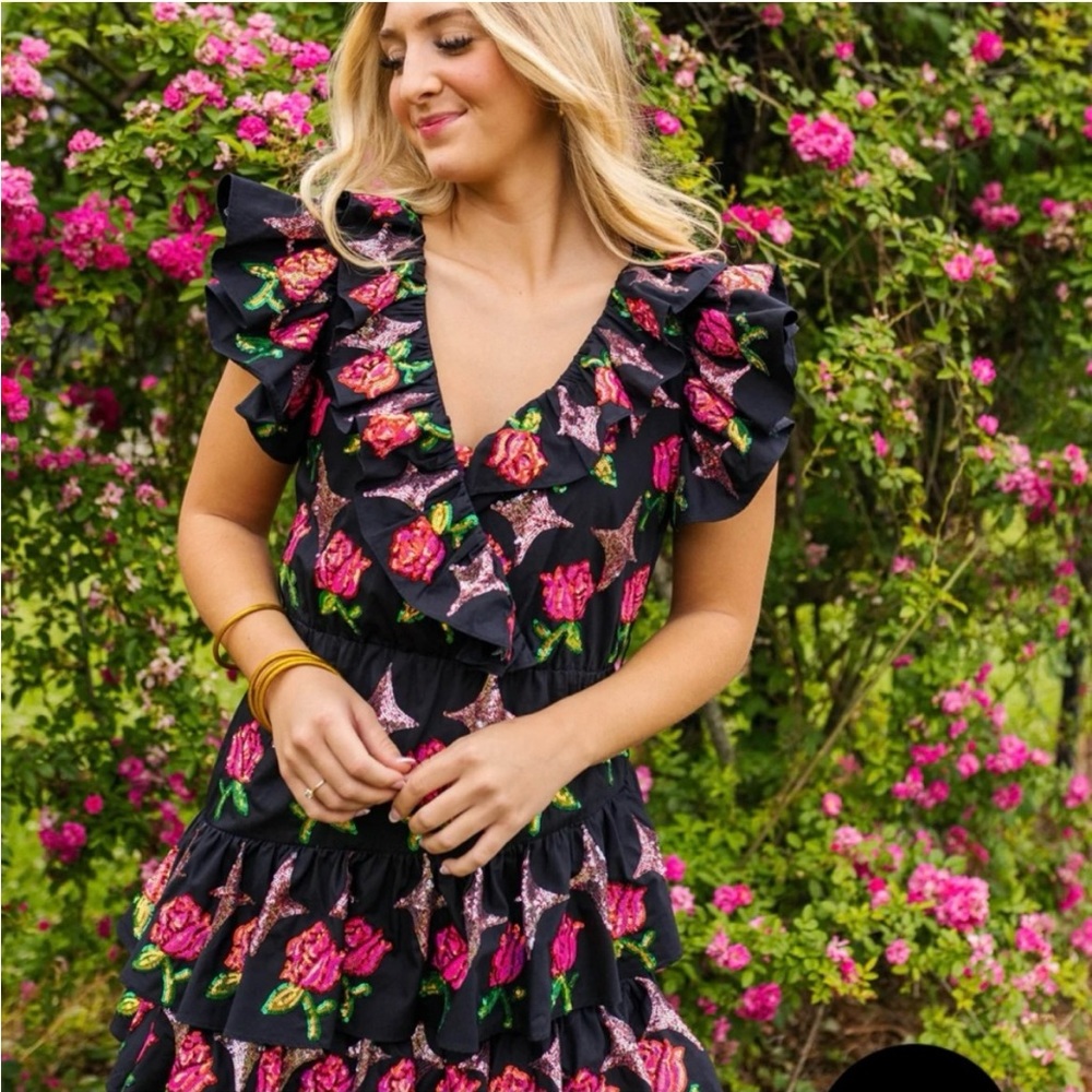 Queen of sparkles derby rose and ruffles dress